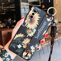 Handyhülle Silikon Hülle Gummi Schutzhülle Flexible Blumen für Huawei Honor 30 Lite 5G Gelb