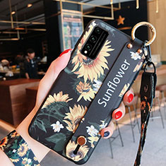 Handyhülle Silikon Hülle Gummi Schutzhülle Flexible Blumen für Huawei Honor Play4T Pro Orange