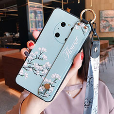 Handyhülle Silikon Hülle Gummi Schutzhülle Flexible Blumen für Huawei Mate 40 Hellblau