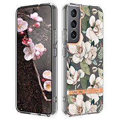 Handyhülle Silikon Hülle Gummi Schutzhülle Flexible Blumen für Samsung Galaxy S21 5G Weiß