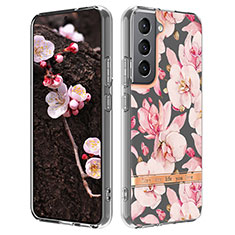 Handyhülle Silikon Hülle Gummi Schutzhülle Flexible Blumen für Samsung Galaxy S22 Plus 5G Rosa