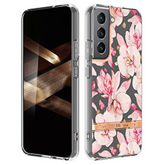 Handyhülle Silikon Hülle Gummi Schutzhülle Flexible Blumen für Samsung Galaxy S24 Plus 5G Rosa