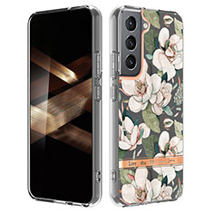 Handyhülle Silikon Hülle Gummi Schutzhülle Flexible Blumen für Samsung Galaxy S24 Plus 5G Weiß