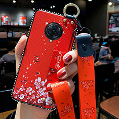 Handyhülle Silikon Hülle Gummi Schutzhülle Flexible Blumen für Vivo Nex 3 5G Rot