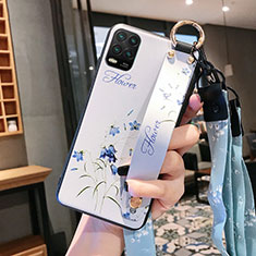 Handyhülle Silikon Hülle Gummi Schutzhülle Flexible Blumen für Xiaomi Mi 10 Lite Weiß