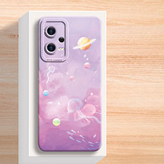 Handyhülle Silikon Hülle Gummi Schutzhülle Flexible Blumen für Xiaomi Poco X5 5G Violett