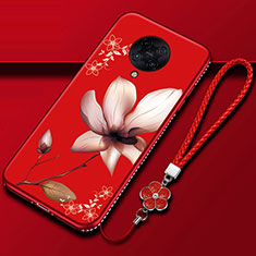Handyhülle Silikon Hülle Gummi Schutzhülle Flexible Blumen für Xiaomi Redmi K30 Pro 5G Fuchsie