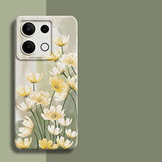 Handyhülle Silikon Hülle Gummi Schutzhülle Flexible Blumen für Xiaomi Redmi Note 13 Pro 5G Grün