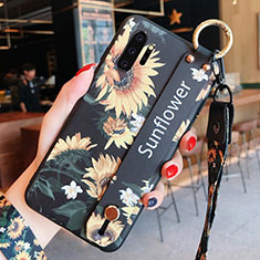 Handyhülle Silikon Hülle Gummi Schutzhülle Flexible Blumen K01 für Samsung Galaxy Note 10 Plus Gelb