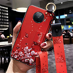 Handyhülle Silikon Hülle Gummi Schutzhülle Flexible Blumen S01 für Oppo Ace2 Rot