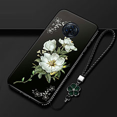 Handyhülle Silikon Hülle Gummi Schutzhülle Flexible Blumen S01 für Vivo Nex 3 5G Weiß
