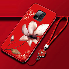 Handyhülle Silikon Hülle Gummi Schutzhülle Flexible Blumen S01 für Xiaomi Redmi 10X Pro 5G Fuchsie