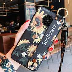 Handyhülle Silikon Hülle Gummi Schutzhülle Flexible Blumen S01 für Xiaomi Redmi K30 Pro 5G Orange