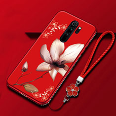 Handyhülle Silikon Hülle Gummi Schutzhülle Flexible Blumen S01 für Xiaomi Redmi Note 8 Pro Fuchsie