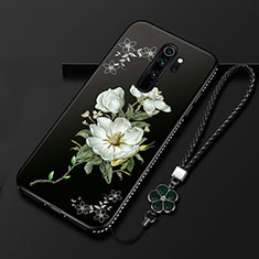 Handyhülle Silikon Hülle Gummi Schutzhülle Flexible Blumen S01 für Xiaomi Redmi Note 8 Pro Weiß
