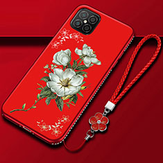 Handyhülle Silikon Hülle Gummi Schutzhülle Flexible Blumen S03 für Huawei Nova 8 SE 5G Rot