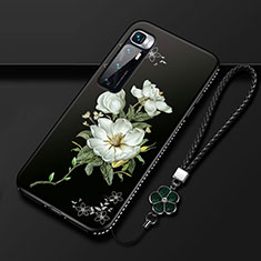 Handyhülle Silikon Hülle Gummi Schutzhülle Flexible Blumen S03 für Xiaomi Mi 10 Ultra Weiß