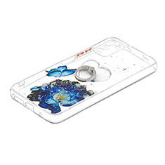 Handyhülle Silikon Hülle Gummi Schutzhülle Flexible Modisch Muster mit Fingerring Ständer Y01X für Xiaomi Poco M3 Blau