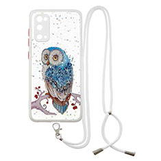 Handyhülle Silikon Hülle Gummi Schutzhülle Flexible Modisch Muster mit Schlüsselband Lanyard Y01X für Samsung Galaxy S20 5G Plusfarbig