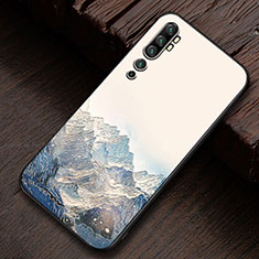 Handyhülle Silikon Hülle Gummi Schutzhülle Flexible Modisch Muster S01 für Xiaomi Mi Note 10 Pro Weiß