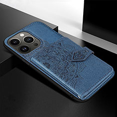 Handyhülle Silikon Hülle Gummi Schutzhülle Flexible Modisch Muster S02 für Apple iPhone 13 Pro Blau