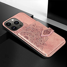 Handyhülle Silikon Hülle Gummi Schutzhülle Flexible Modisch Muster S02 für Apple iPhone 13 Pro Rosegold