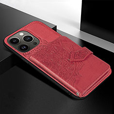 Handyhülle Silikon Hülle Gummi Schutzhülle Flexible Modisch Muster S02 für Apple iPhone 13 Pro Rot