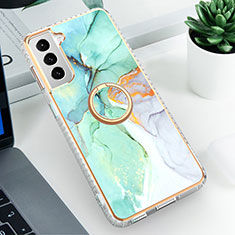 Handyhülle Silikon Hülle Gummi Schutzhülle Flexible Modisch Muster S02 für Samsung Galaxy S21 5G Grün