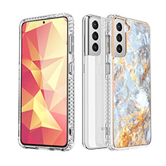 Handyhülle Silikon Hülle Gummi Schutzhülle Flexible Modisch Muster S03 für Samsung Galaxy S21 5G Grau