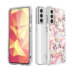 Handyhülle Silikon Hülle Gummi Schutzhülle Flexible Modisch Muster S03 für Samsung Galaxy S21 Plus 5G Pink