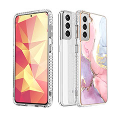 Handyhülle Silikon Hülle Gummi Schutzhülle Flexible Modisch Muster S03 für Samsung Galaxy S21 Plus 5G Rosa