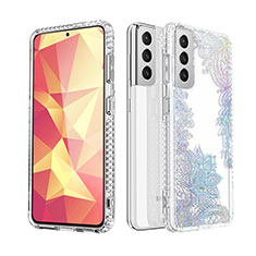 Handyhülle Silikon Hülle Gummi Schutzhülle Flexible Modisch Muster S03 für Samsung Galaxy S22 Plus 5G Weiß
