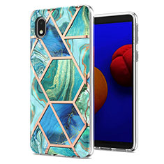 Handyhülle Silikon Hülle Gummi Schutzhülle Flexible Modisch Muster Y01B für Samsung Galaxy A01 Core Minzgrün