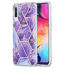 Handyhülle Silikon Hülle Gummi Schutzhülle Flexible Modisch Muster Y01B für Samsung Galaxy A50S Violett