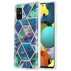 Handyhülle Silikon Hülle Gummi Schutzhülle Flexible Modisch Muster Y01B für Samsung Galaxy A51 4G Nachtgrün