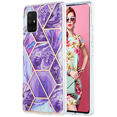 Handyhülle Silikon Hülle Gummi Schutzhülle Flexible Modisch Muster Y01B für Samsung Galaxy A71 4G A715 Violett