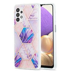 Handyhülle Silikon Hülle Gummi Schutzhülle Flexible Modisch Muster Y01B für Samsung Galaxy M32 5G Helles Lila