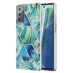 Handyhülle Silikon Hülle Gummi Schutzhülle Flexible Modisch Muster Y01B für Samsung Galaxy Note 20 5G Grün