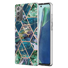 Handyhülle Silikon Hülle Gummi Schutzhülle Flexible Modisch Muster Y01B für Samsung Galaxy Note 20 5G Nachtgrün