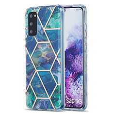 Handyhülle Silikon Hülle Gummi Schutzhülle Flexible Modisch Muster Y01B für Samsung Galaxy S20 5G Nachtgrün
