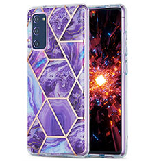 Handyhülle Silikon Hülle Gummi Schutzhülle Flexible Modisch Muster Y01B für Samsung Galaxy S20 Lite 5G Violett