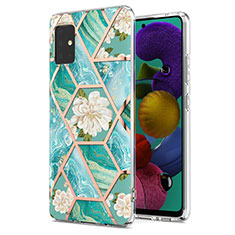 Handyhülle Silikon Hülle Gummi Schutzhülle Flexible Modisch Muster Y02B für Samsung Galaxy A51 4G Grün