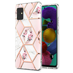 Handyhülle Silikon Hülle Gummi Schutzhülle Flexible Modisch Muster Y02B für Samsung Galaxy A51 5G Rosa