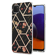 Handyhülle Silikon Hülle Gummi Schutzhülle Flexible Modisch Muster Y02B für Samsung Galaxy F42 5G Schwarz