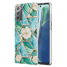 Handyhülle Silikon Hülle Gummi Schutzhülle Flexible Modisch Muster Y02B für Samsung Galaxy Note 20 5G Grün
