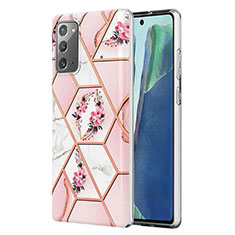 Handyhülle Silikon Hülle Gummi Schutzhülle Flexible Modisch Muster Y02B für Samsung Galaxy Note 20 5G Rosa