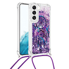 Handyhülle Silikon Hülle Gummi Schutzhülle Flexible Modisch Muster Y02B für Samsung Galaxy S21 5G Violett