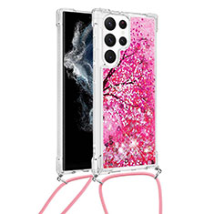 Handyhülle Silikon Hülle Gummi Schutzhülle Flexible Modisch Muster Y02B für Samsung Galaxy S21 Ultra 5G Pink