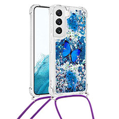 Handyhülle Silikon Hülle Gummi Schutzhülle Flexible Modisch Muster Y02B für Samsung Galaxy S23 Plus 5G Blau