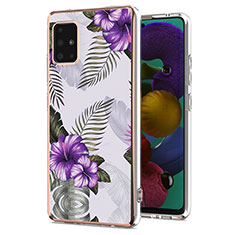 Handyhülle Silikon Hülle Gummi Schutzhülle Flexible Modisch Muster Y03B für Samsung Galaxy A51 5G Violett